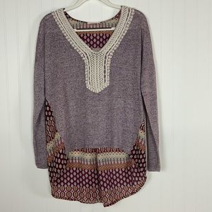 Women's Purple and Cream Top